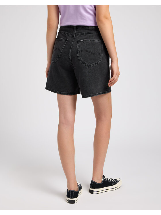 Lee Lee Szorty jeansowe STELLA SHORT Czarny Regular Fit