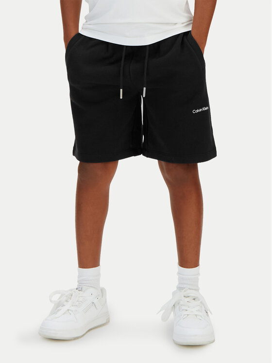 Calvin Klein Jeans Pantaloni scurți sport Inst Logo LV1CKSJC50 Negru Regular Fit