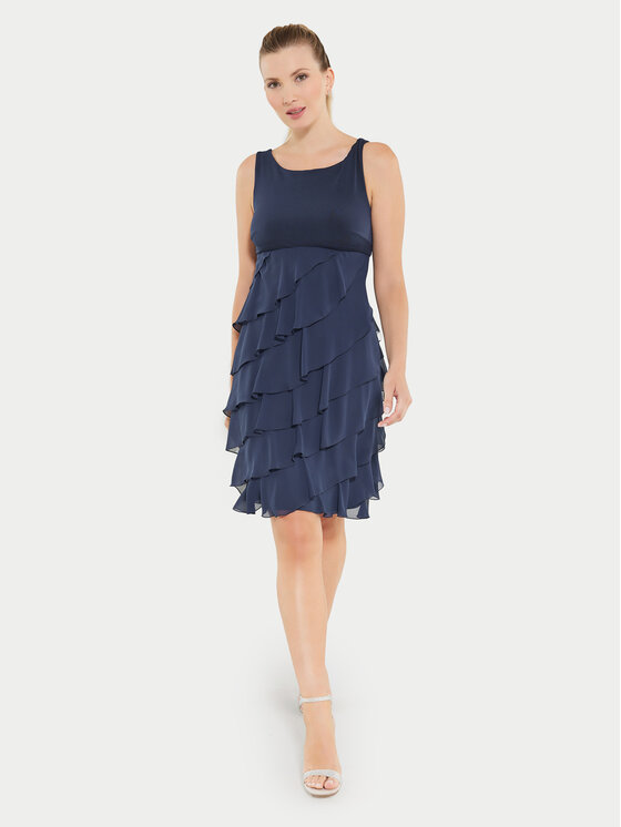 Swing Swing Koktejlové šaty 77757710 Tmavomodrá Slim Fit