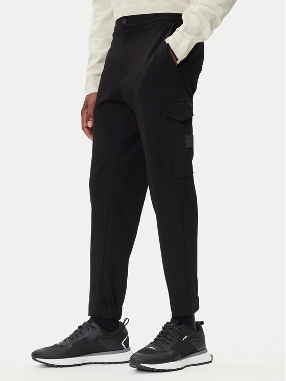 BOSS BOSS Kalhoty z materiálu T_Urbanex Cargo 50547454 Černá Regular Fit