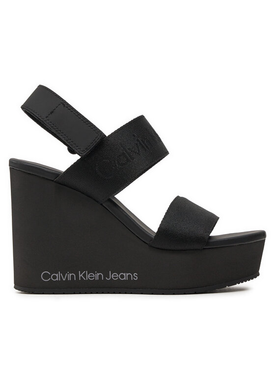 Sandale Calvin Klein Jeans Wedge Sandal Webbing In Mtl YW0YW01479 Negru