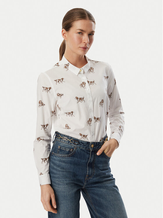 Barbour Barbour Риза Brambles LSH1644MI96 Бял Slim Fit