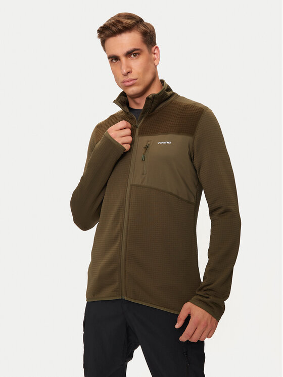 Viking Viking Fleecová mikina Midland 720/25/8080/7400 Khaki Regular Fit