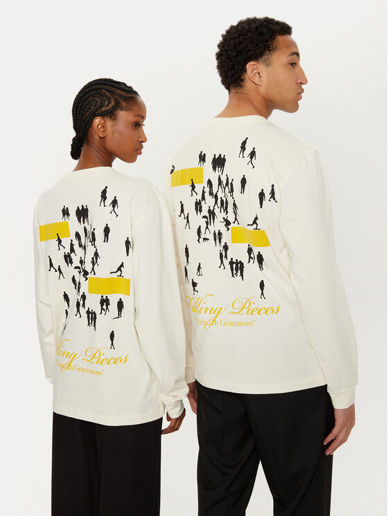 Filling Pieces Filling Pieces Hosszú ujjú Unisex United by Generations 8049987 Ekru Regular Fit