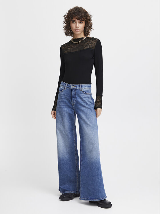 ICHI ICHI Blusa 20120401 Nero Slim Fit