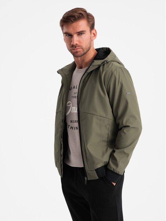 Ombre Ombre Bunda pro přechodné období OM-JANP-0149 Khaki Regular Fit