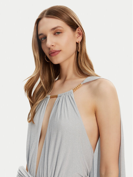 Elisabetta Franchi Elisabetta Franchi Estélyi ruha AB-R13-51E2-V860 Ezüst Regular Fit