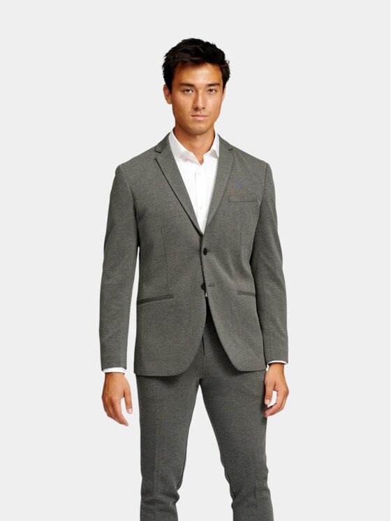 TeeShoppen TeeShoppen Marynarka 'Perform Collection' Szary Slim Fit