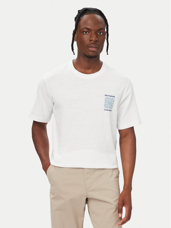 Jack & Jones Tricou Jake 12294944 Alb Relaxed Fit