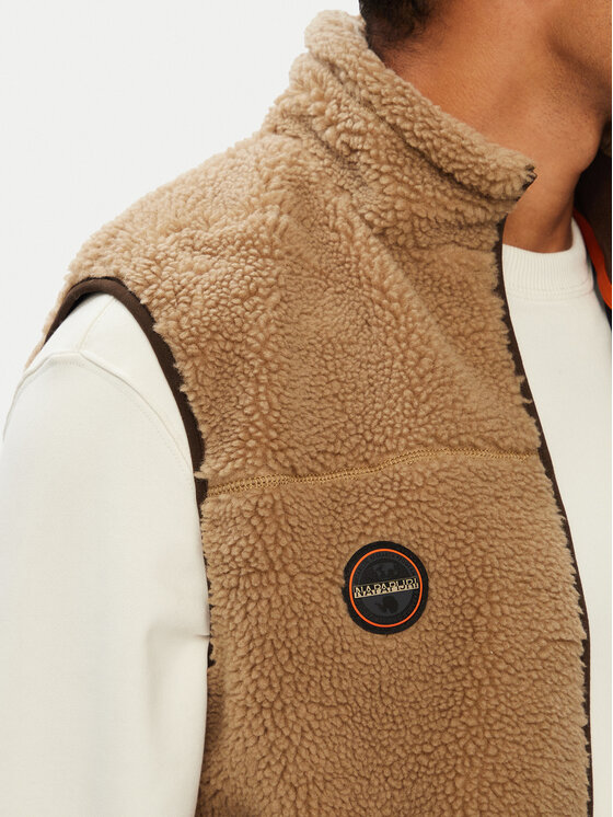 Napapijri Napapijri Жилетка за костюм Yupik V 2 NP0A8B8R Тъмнобежов Regular Fit