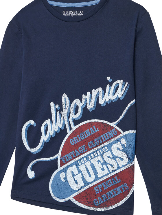 Guess Guess Bluzka L5YI26 K8HM4 Granatowy Regular Fit