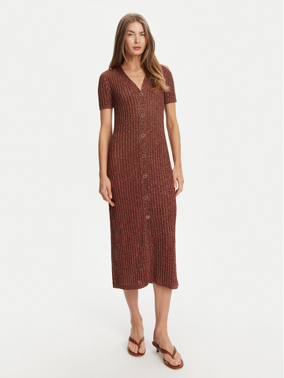 TWINSET TWINSET Kötött ruha 251TT3190 Barna Slim Fit