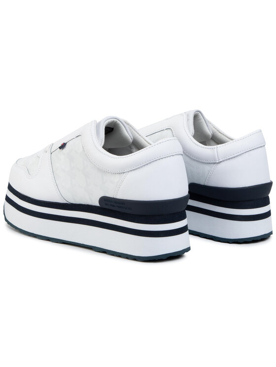 tommy jacquard flatform sneaker
