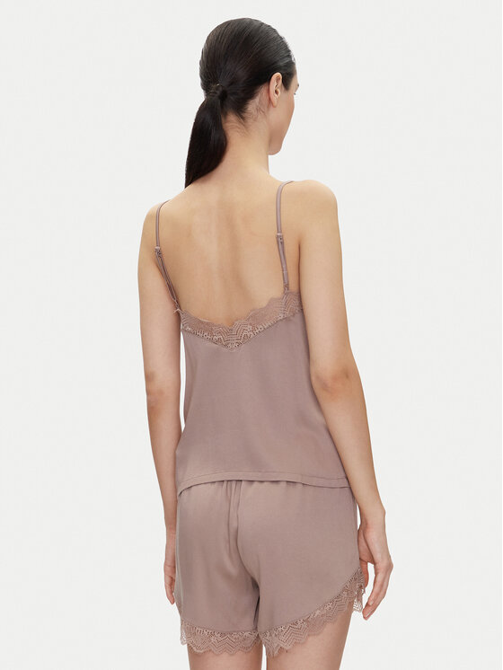 HUGO HUGO Koszulka piżamowa Red Label Lace_Cami 50531653 Brązowy Regular Fit