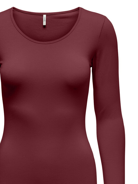 ONLY ONLY Bluza Live Love 15204712 Bordo rdeča Stretch Fit
