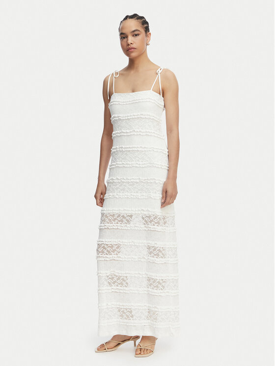 Vero Moda Sukienka wieczorowa Lucia 10348443 Kremowy Regular Fit