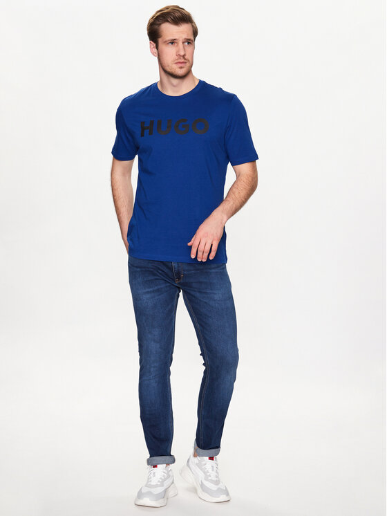 HUGO Hugo T-Shirt 50467556 Modrá Regular Fit