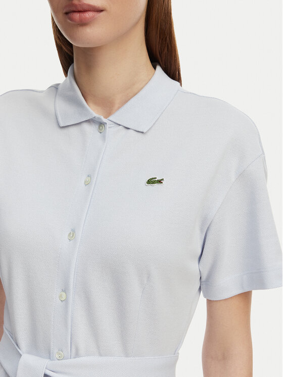Lacoste Lacoste Košeľové šaty EF9621 Svetlo modrá Regular Fit