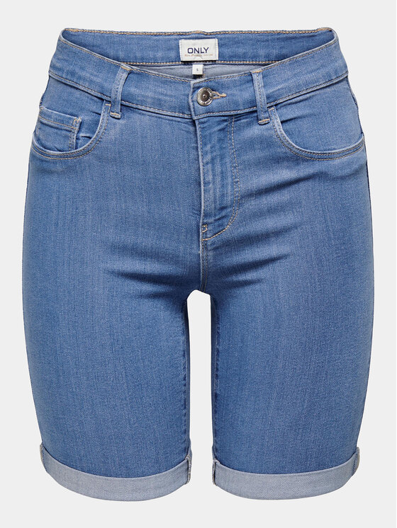 ONLY Jeans kratke hlače Rain 15176847 Modra Bodycon Fit