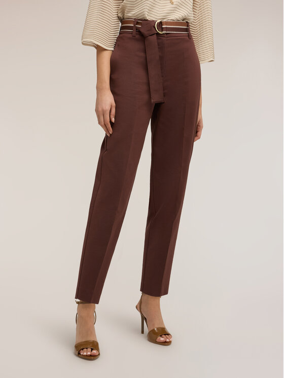Motivi Motivi Spodnie materiałowe P049Q004395N022 Brązowy Regular Fit