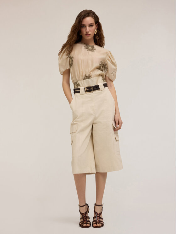 Motivi Motivi Blusa 2717Q001876N0R2 Écru Regular Fit