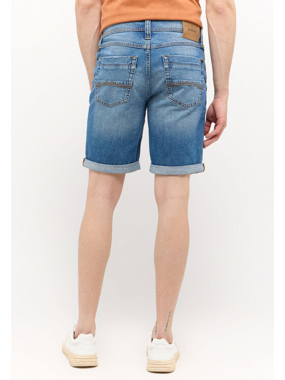 Mustang Mustang Pantaloncini di jeans WASHINGTON SHORTS Blu Straight Fit