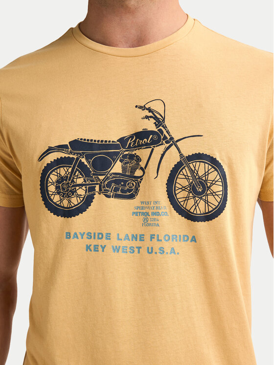 Petrol Industries Petrol Industries T-shirt M-1050-TSR707 Žuta Regular Fit