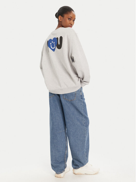 HUGO HUGO Суитшърт 50545052 Сив Oversize