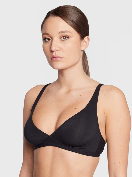 Hanro Bralette krūšturis Cotton Sensation 1387 Melns