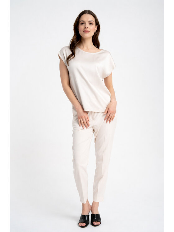 CLICK CLICK Μπλουζάκι 10-6851 Ανοιχτό μπεζ Straight Fit