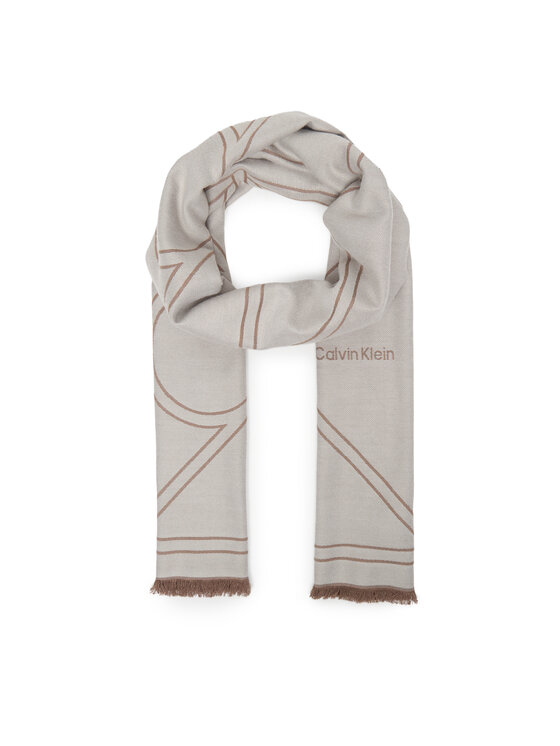 Calvin Klein Calvin Klein Шаль Emblem Repeat Lw Shawl W Fringes LV04F8074G Білий