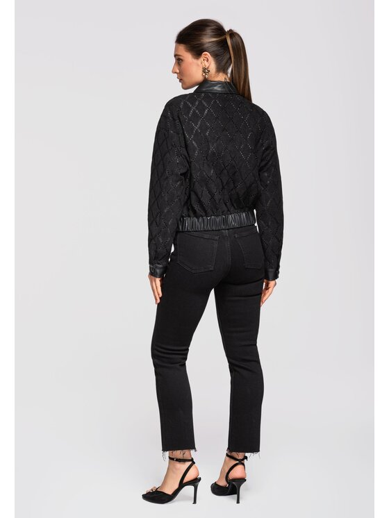 Ombre Ombre Kurtka bomber OW-JANP-0105 Czarny Regular Fit