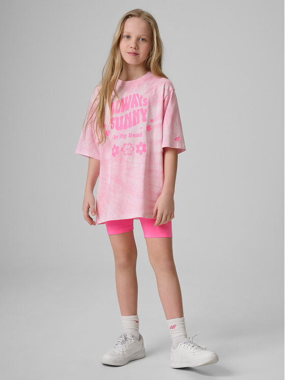 4F 4F T-Shirt POOLSIDE CLUB Różowy jasny Loose Fit