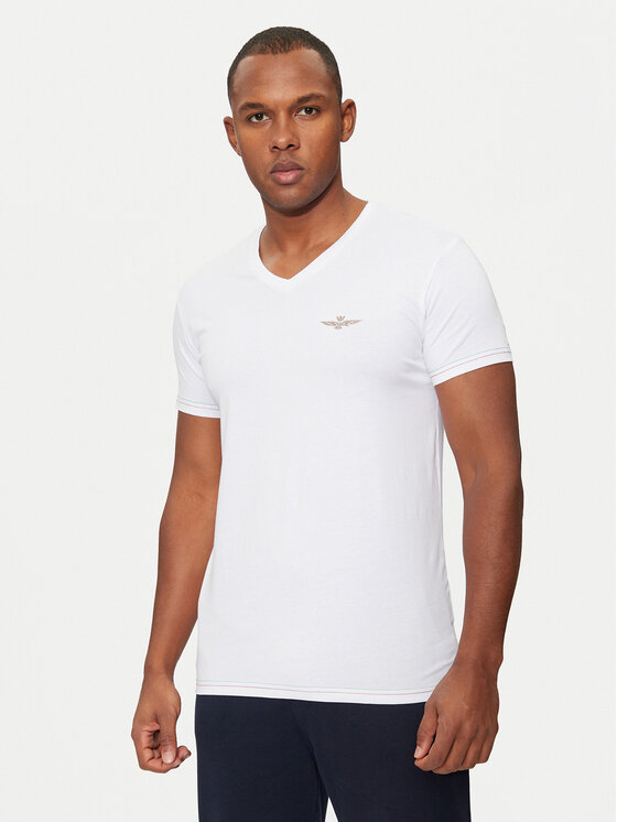 Aeronautica Militare Aeronautica Militare Tricou AM1UTI004 Alb Slim Fit