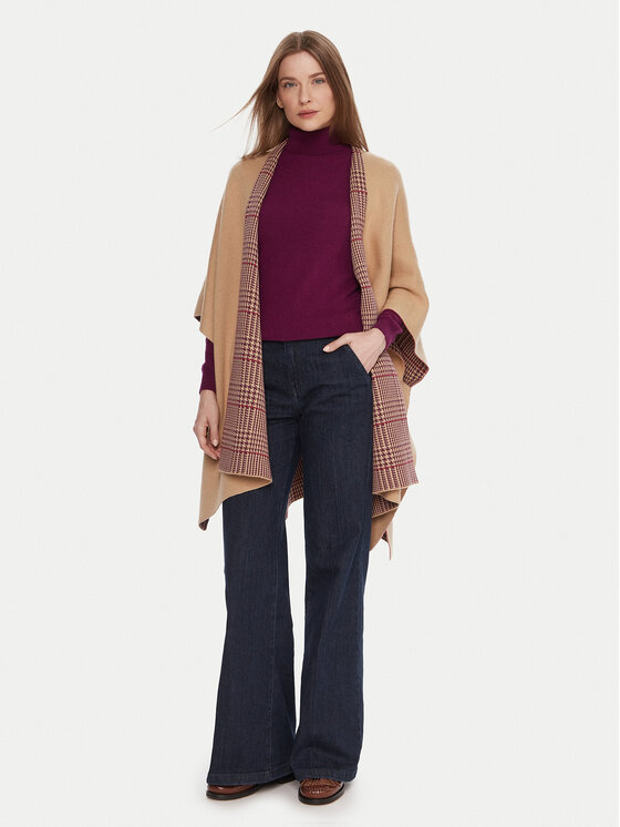 United Colors Of Benetton United Colors Of Benetton Poncho 112HEU01N Bej Regular Fit