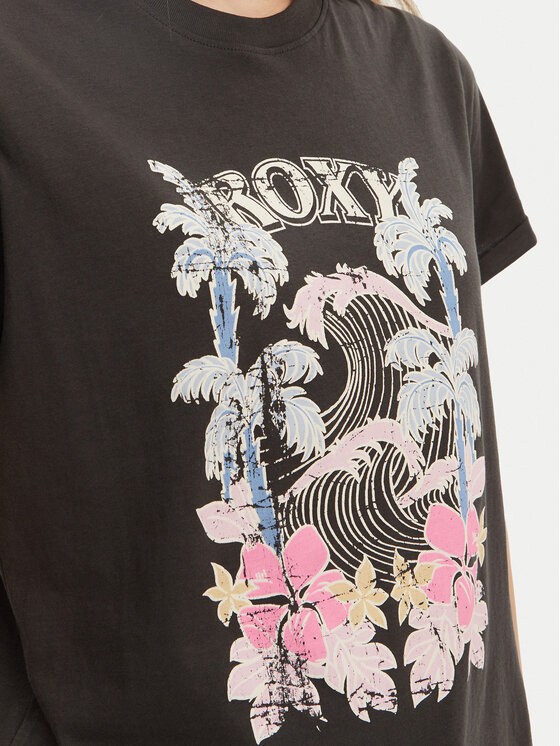 Roxy Roxy T-Shirt ERJZT05911 Szary Regular Fit