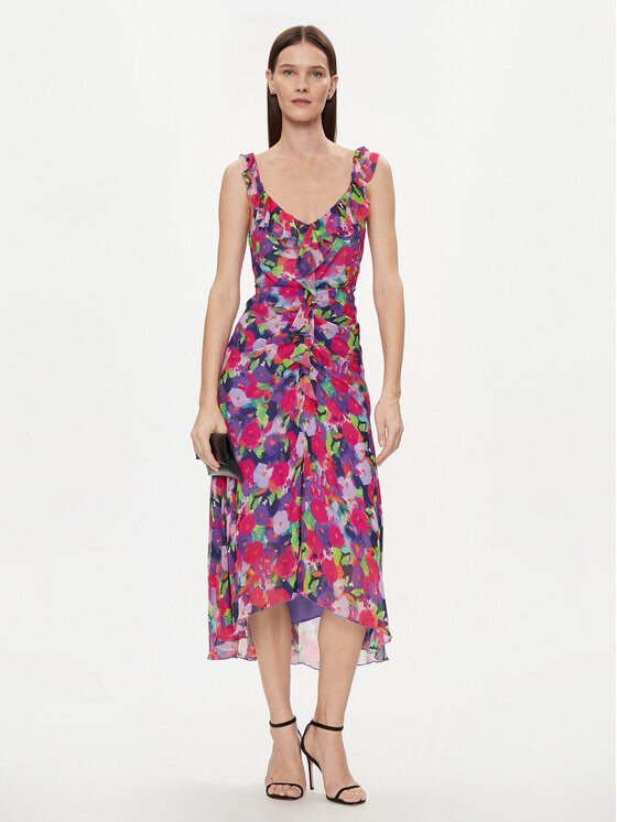 Nissa Nissa Sukienka letnia RC14754 Kolorowy Regular Fit