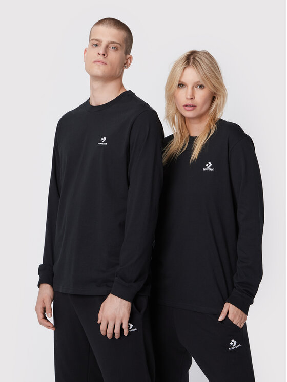 Converse Majica z dolgimi rokavi Unisex Go-To 10023872-A02 Črna Standard Fit