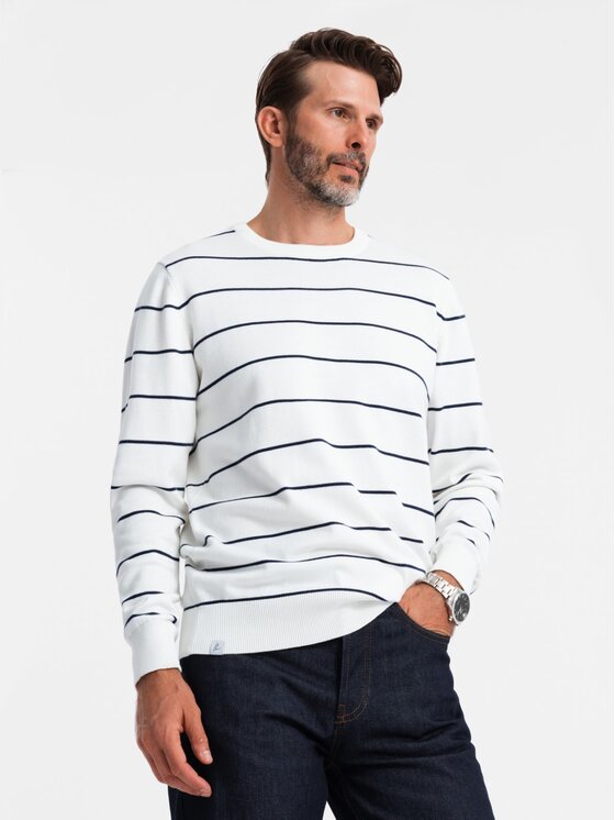 Ombre Ombre Sweter OM-SWSW-0143 Beżowy Regular Fit