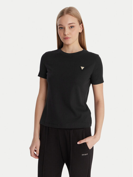 Guess Tricou V6RI17 KD741 Negru Regular Fit