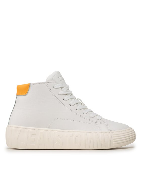 Sneakers Tommy Jeans Tjw New Cupsole Leather Mc EN0EN02213 Alb