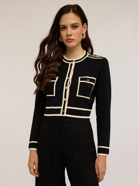 Motivi Motivi Cardigan M465W003565N033 Nero Regular Fit