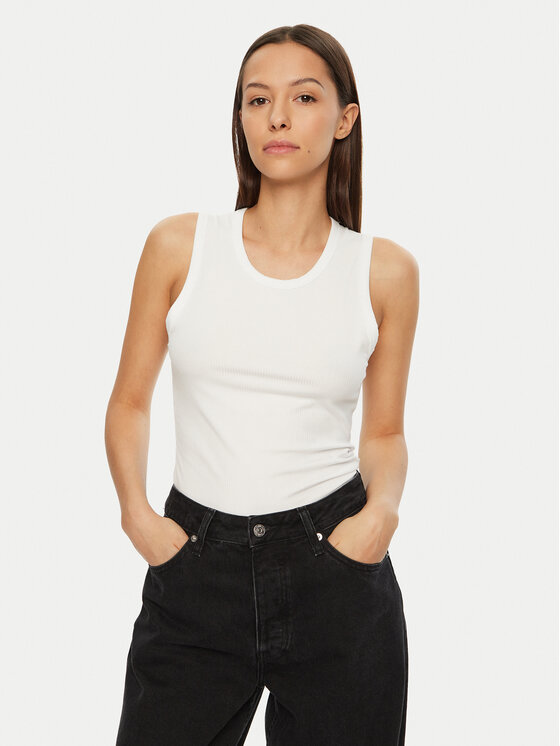 Calvin Klein Calvin Klein Top K20K208054 Bílá Slim Fit