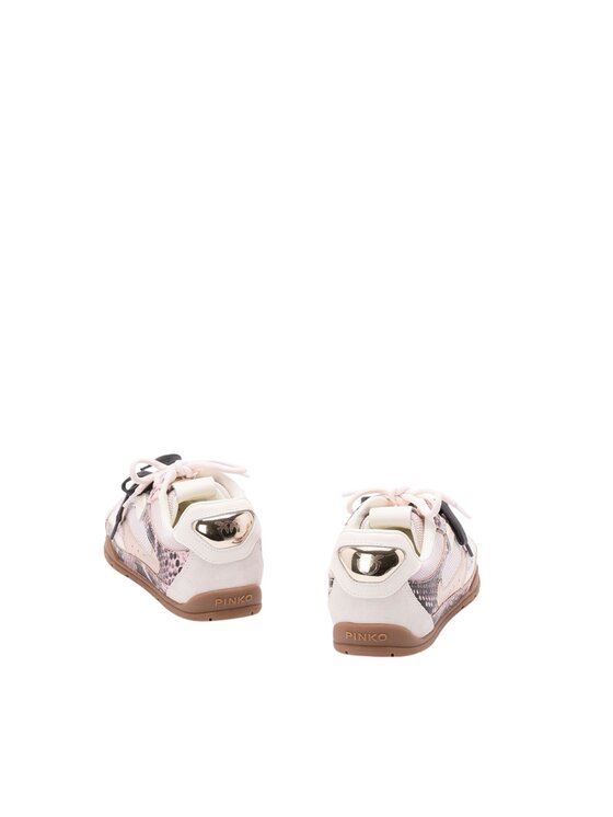 PINKO PINKO Sneakersy Sneakers stampa pitone con lacci doppi Różowy