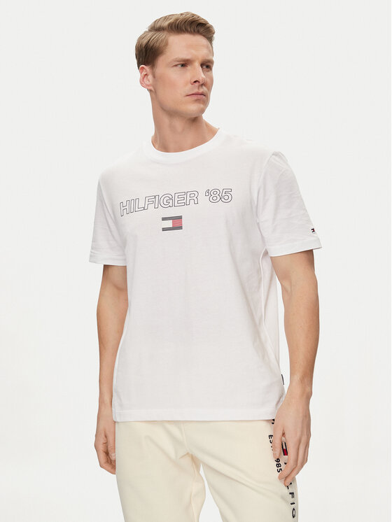 Tommy Hilfiger Tommy Hilfiger Tricou 85' MW0MW34427 Alb Regular Fit