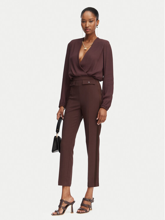 Elisabetta Franchi Elisabetta Franchi Текстилни панталони PA-185-62E2-V270 Тъмнокафяв Slim Fit