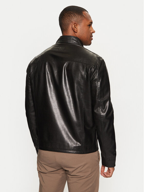 Milestone Milestone Кожено яке Marco 991064 20305 Черен Regular Fit