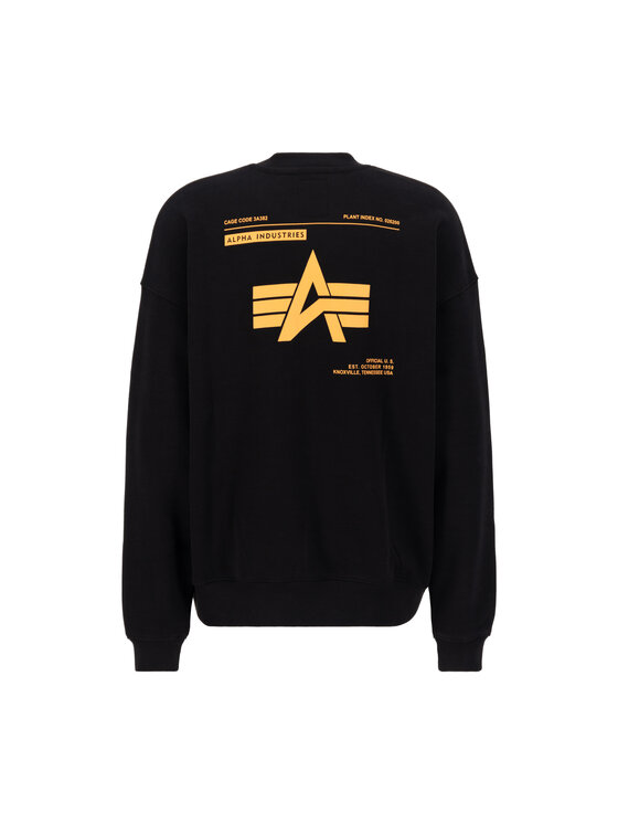 Alpha Industries Alpha Industries Bluza Logo Backprint Sweatshirt Czarny Relaxed Fit
