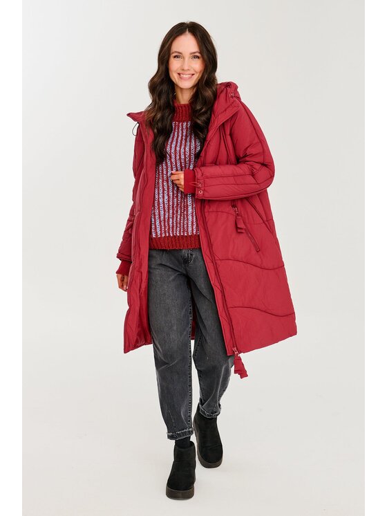 NAOKO NAOKO Kurtka zimowa Montreal Ruby Dream Bordowy Regular Fit