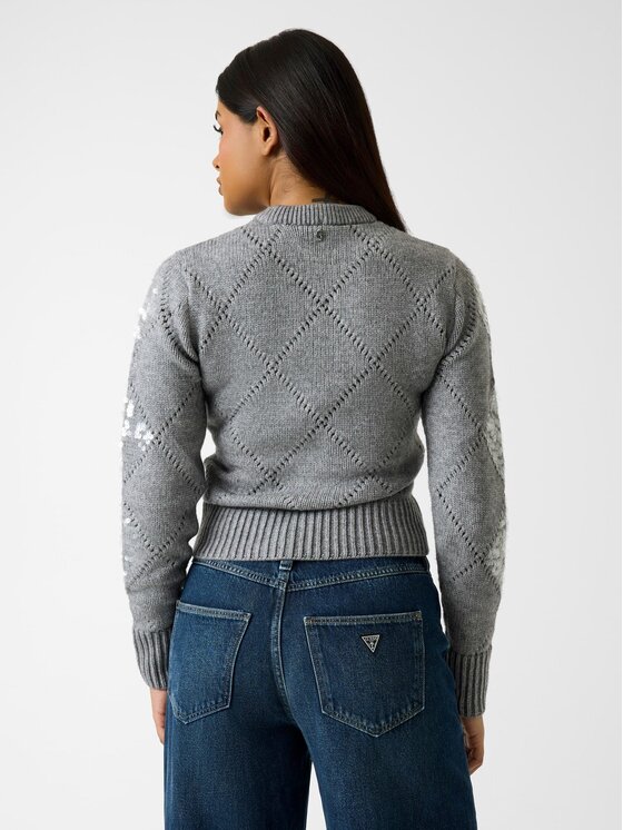 Guess Guess Sweter 181552 Szary Classic Fit